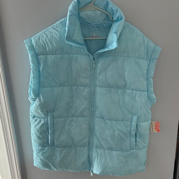 free people movement Jackets & Blazers - FP Movement by Free People Sky High Blue In A Bubble Vest